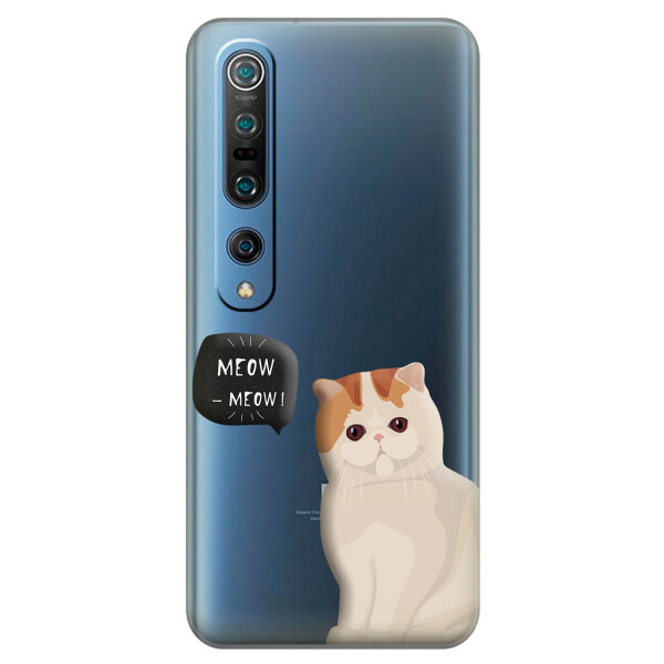

Прозрачный силиконовый чехол iSwag для Xiaomi Mi 10 Pro с рисунком - Котенок (KS2192)