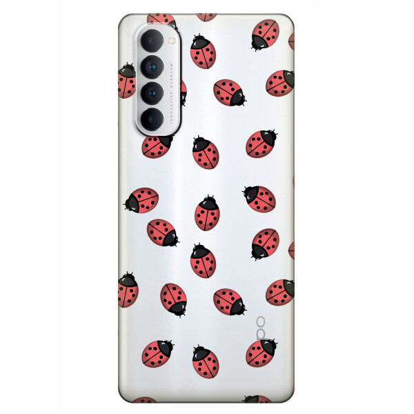 

Прозрачный силиконовый чехол iSwag для OPPO Reno 4 Pro с рисунком - Божьи коровки (KS6383)