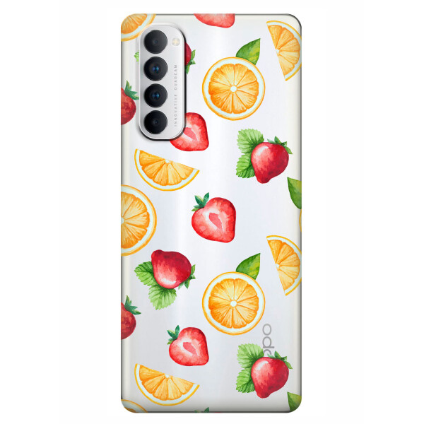 

Прозрачный силиконовый чехол iSwag для OPPO Reno 4 Pro с рисунком - Фруктовый дизайн (KS6395)