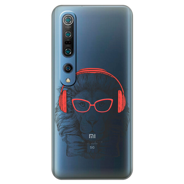 

Прозрачный силиконовый чехол iSwag для Xiaomi Mi 10 Pro с рисунком - Лев (KS2207)