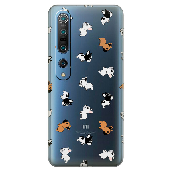 

Прозрачный силиконовый чехол iSwag для Xiaomi Mi 10 Pro с рисунком - Французские бульдоги (KS2214)