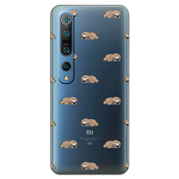 

Прозрачный силиконовый чехол iSwag для Xiaomi Mi 10 Pro с рисунком - Спящие ленивцы (KS2216)