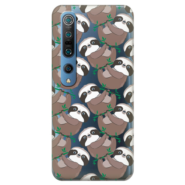 

Прозрачный силиконовый чехол iSwag для Xiaomi Mi 10 Pro с рисунком - Удивленные ленивцы (KS2222)