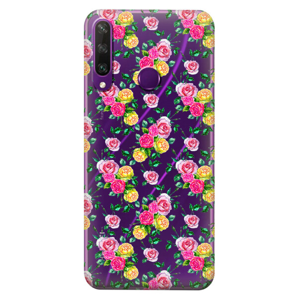 

Прозрачный силиконовый чехол iSwag для Huawei Y6p с рисунком - Розы (KS2301)