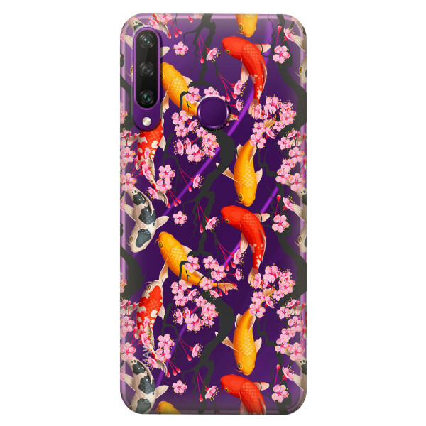 

Прозрачный силиконовый чехол iSwag для Huawei Y6p с рисунком - Японские рыбы (KS2303)