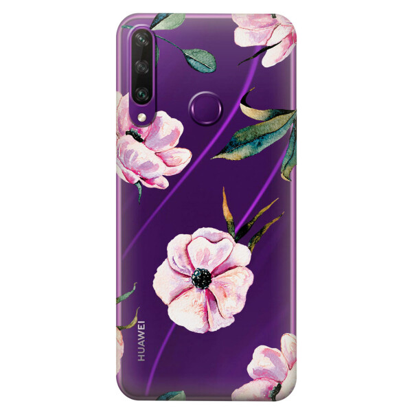 

Прозрачный силиконовый чехол iSwag для Huawei Y6p с рисунком - Пионы (KS2308)