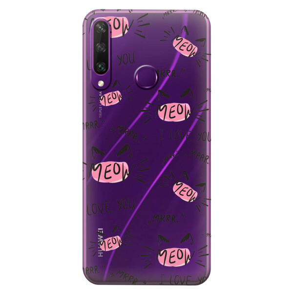 

Прозрачный силиконовый чехол iSwag для Huawei Y6p с рисунком - Кошачьи мордочки (KS2311)