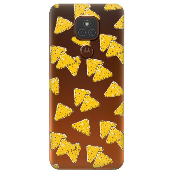 

Прозрачный силиконовый чехол iSwag для Motorola Moto E7 Plus с рисунком - Чипсы (KS6437)