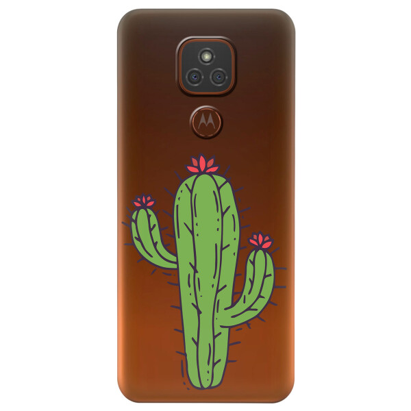 

Прозрачный силиконовый чехол iSwag для Motorola Moto E7 Plus с рисунком - Тропический кактус (KS6446)