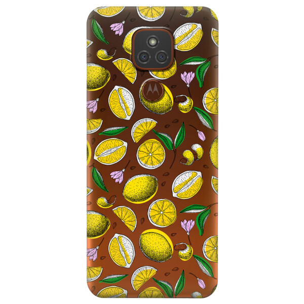 

Прозрачный силиконовый чехол iSwag для Motorola Moto E7 Plus с рисунком - Лимоны (KS6449)