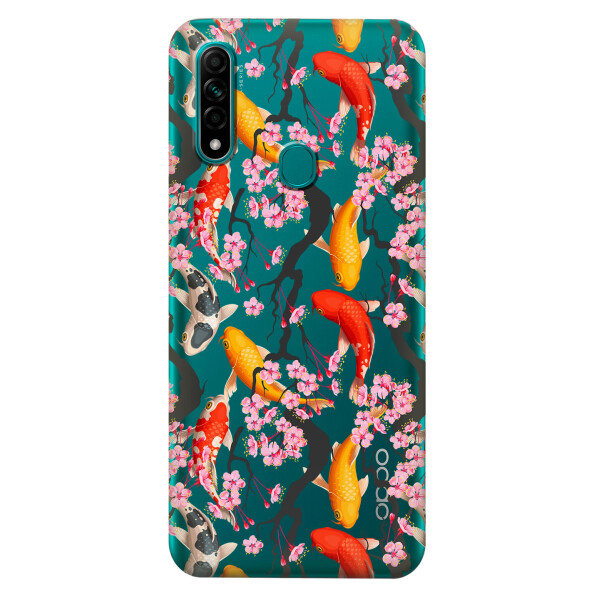 

Прозрачный силиконовый чехол iSwag для OPPO A31 с рисунком - Японские рыбы (KS2978)