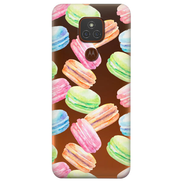 

Прозрачный силиконовый чехол iSwag для Motorola Moto E7 Plus с рисунком - Французские печенья (KS6457)