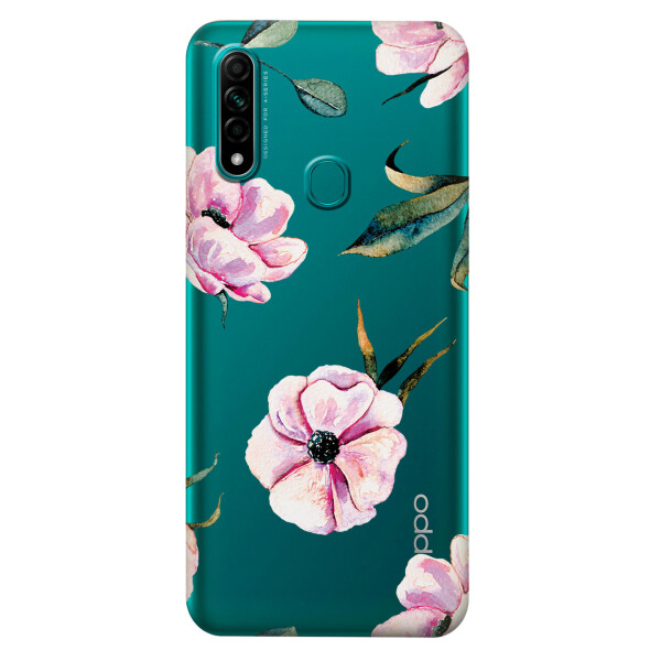 

Прозрачный силиконовый чехол iSwag для OPPO A31 с рисунком - Пионы (KS2983)