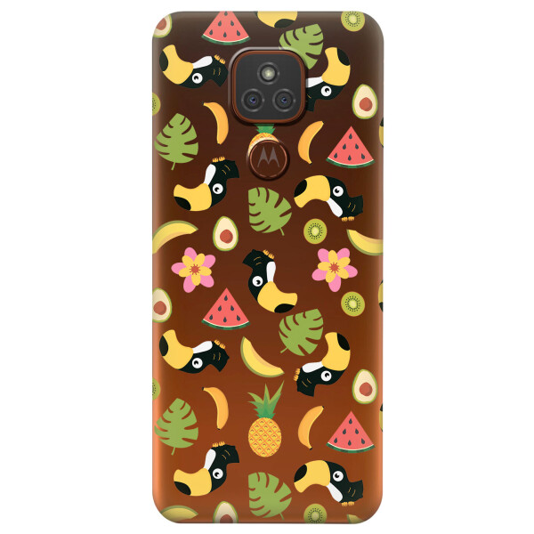 

Прозрачный силиконовый чехол iSwag для Motorola Moto E7 Plus с рисунком - Летний клипарт (KS6463)