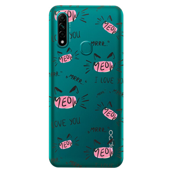 

Прозрачный силиконовый чехол iSwag для OPPO A31 с рисунком - Кошачьи мордочки (KS2986)