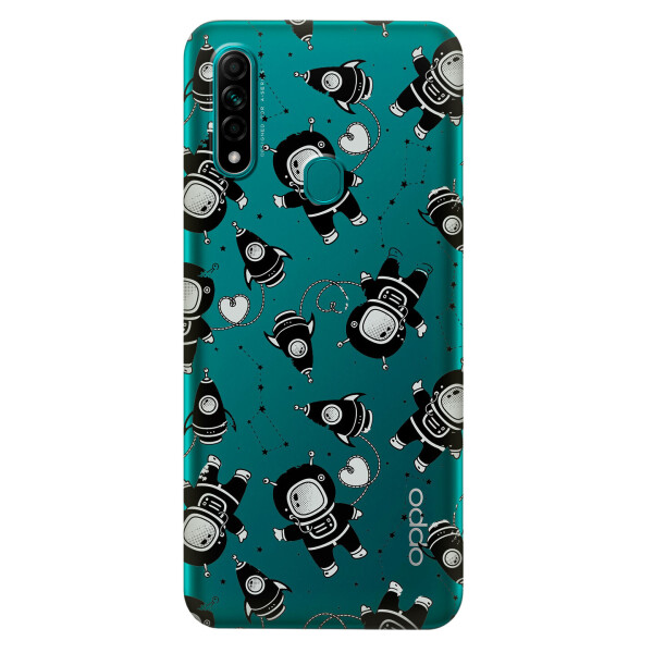 

Прозрачный силиконовый чехол iSwag для OPPO A31 с рисунком - Космонавты (KS2994)