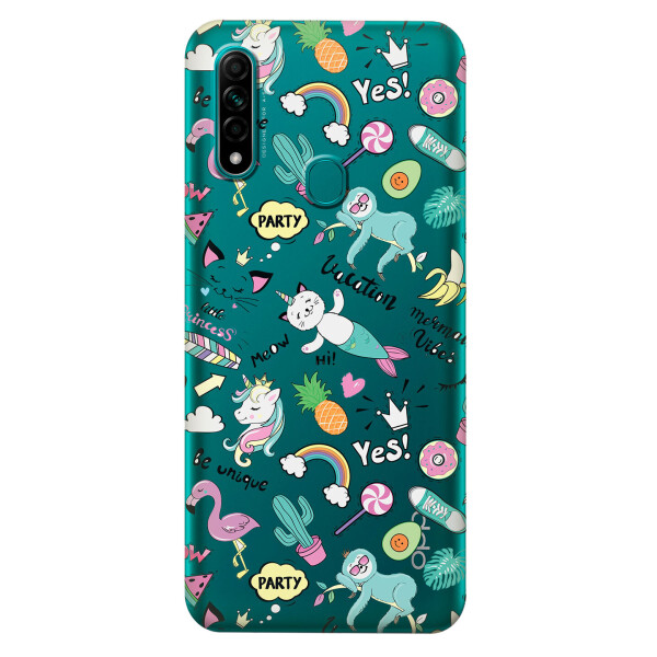 

Прозрачный силиконовый чехол iSwag для OPPO A31 с рисунком - Летнее настроение (KS2997)