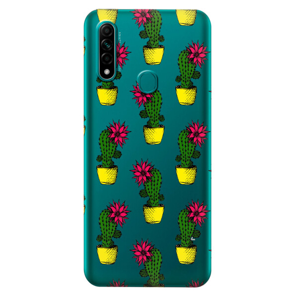 

Прозрачный силиконовый чехол iSwag для OPPO A31 с рисунком - Кактусы (KS3003)
