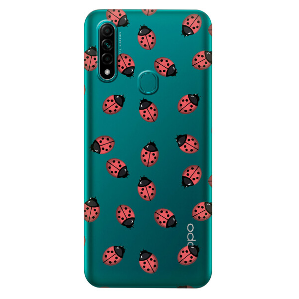 

Прозрачный силиконовый чехол iSwag для OPPO A31 с рисунком - Божьи коровки (KS3008)