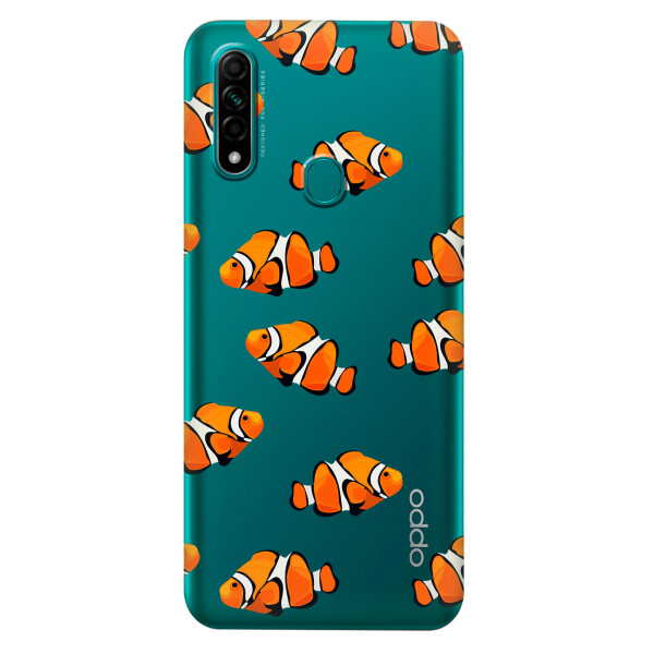 

Прозрачный силиконовый чехол iSwag для OPPO A31 с рисунком - Рыбки (KS3016)