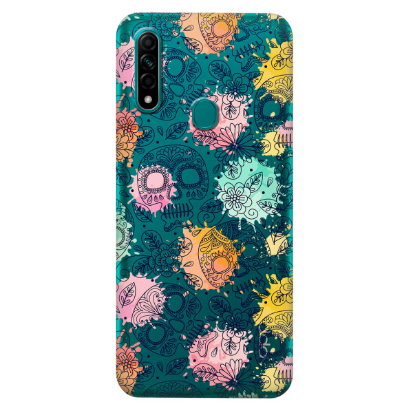 

Прозрачный силиконовый чехол iSwag для OPPO A31 с рисунком - Красочные черепа (KS3021)