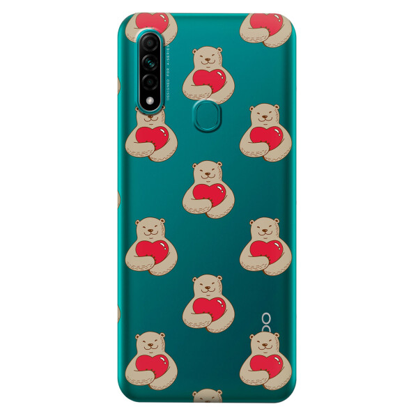 

Прозрачный силиконовый чехол iSwag для OPPO A31 с рисунком - Влюбленные медведи (KS3023)