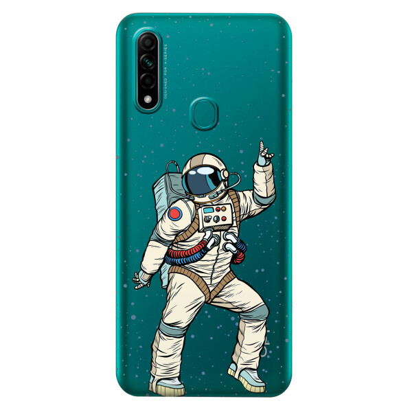 

Прозрачный силиконовый чехол iSwag для OPPO A31 с рисунком - Веселый космонавт (KS3027)
