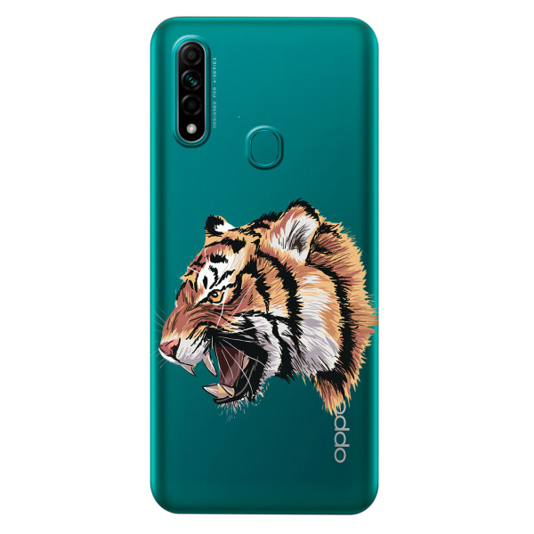 

Прозрачный силиконовый чехол iSwag для OPPO A31 с рисунком - Тигр (KS3038)
