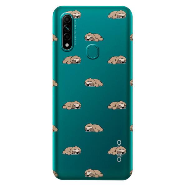 

Прозрачный силиконовый чехол iSwag для OPPO A31 с рисунком - Спящие ленивцы (KS3041)