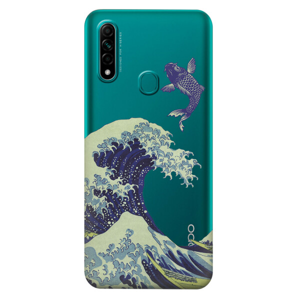 

Прозрачный силиконовый чехол iSwag для OPPO A31 с рисунком - Большая волна в Канагаве (KS3050)