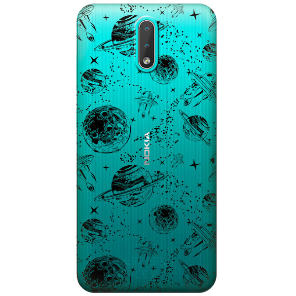 

Прозрачный силиконовый чехол iSwag для Nokia 2.3 с рисунком - Космос (KS3363)