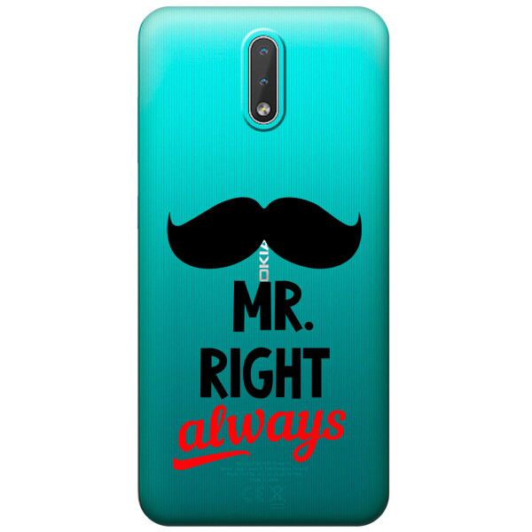

Прозрачный силиконовый чехол iSwag для Nokia 2.3 с рисунком - Mr Right (KS3420)