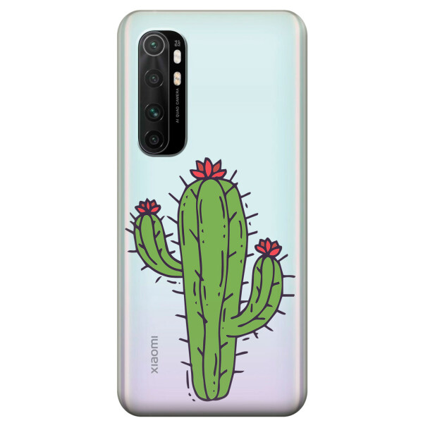 

Прозрачный силиконовый чехол iSwag для Xiaomi Mi Note 10 Lite с рисунком - Тропический кактус (KS3521)
