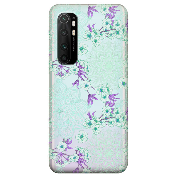

Прозрачный силиконовый чехол iSwag для Xiaomi Mi Note 10 Lite с рисунком - Цветочная мандала (KS3537)