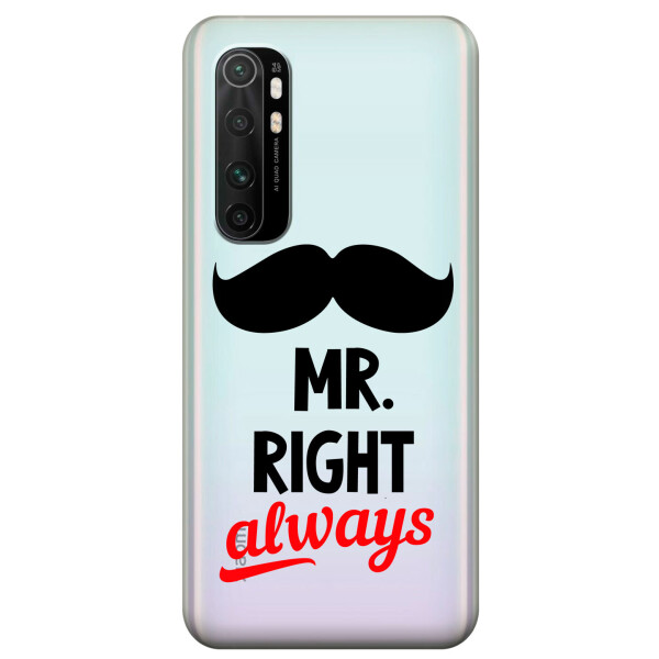

Прозрачный силиконовый чехол iSwag для Xiaomi Mi Note 10 Lite с рисунком - Mr Right (KS3570)