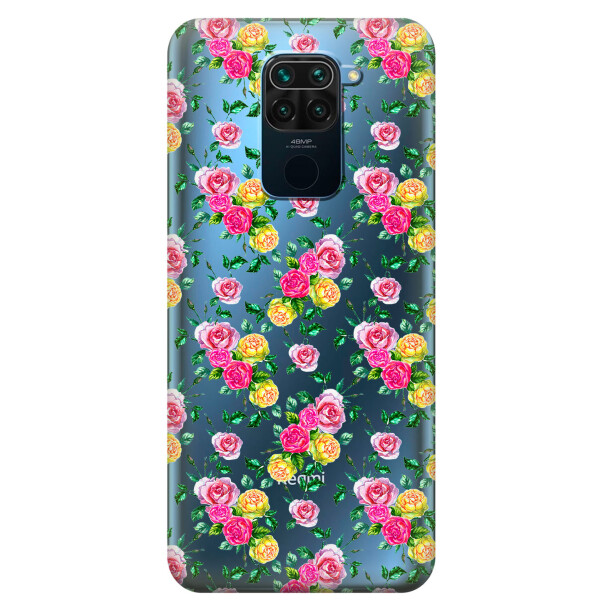 

Прозрачный силиконовый чехол iSwag для Xiaomi Redmi 10X с рисунком - Розы (KS3576)