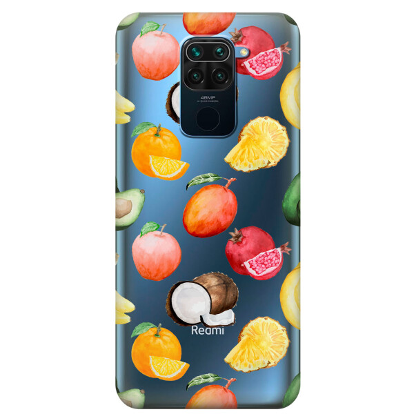 

Прозрачный силиконовый чехол iSwag для Xiaomi Redmi 10X с рисунком - Фрукты (KS3606)