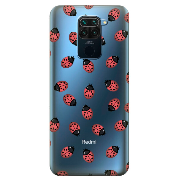 

Прозрачный силиконовый чехол iSwag для Xiaomi Redmi 10X с рисунком - Божьи коровки (KS3608)