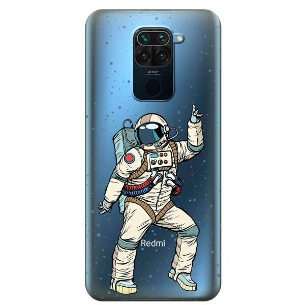 

Прозрачный силиконовый чехол iSwag для Xiaomi Redmi 10X с рисунком - Веселый космонавт (KS3627)
