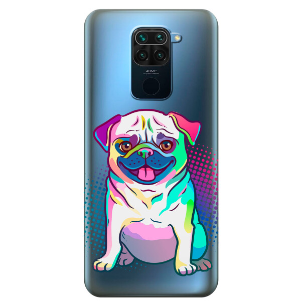 

Прозрачный силиконовый чехол iSwag для Xiaomi Redmi 10X с рисунком - Мопс (KS3635)