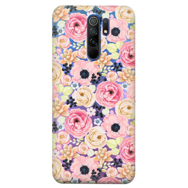 

Прозрачный силиконовый чехол iSwag для Xiaomi Redmi 9 с рисунком - Цветочный букет (KS3656)