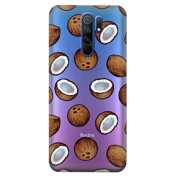 

Прозрачный силиконовый чехол iSwag для Xiaomi Redmi 9 с рисунком - Кокосы (KS3664)
