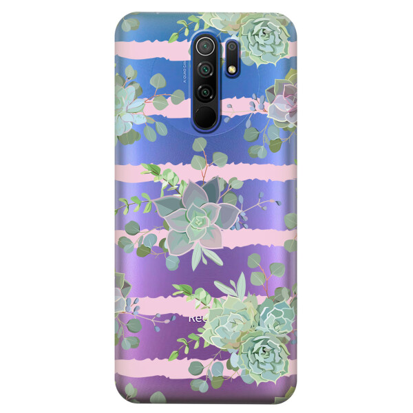 

Прозрачный силиконовый чехол iSwag для Xiaomi Redmi 9 с рисунком - Суккуленты (KS3666)