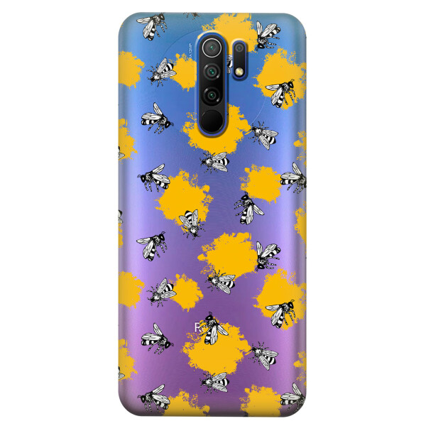 

Прозрачный силиконовый чехол iSwag для Xiaomi Redmi 9 с рисунком - Пчелы (KS3677)
