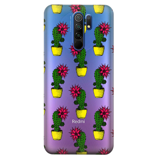 

Прозрачный силиконовый чехол iSwag для Xiaomi Redmi 9 с рисунком - Кактусы (KS3678)