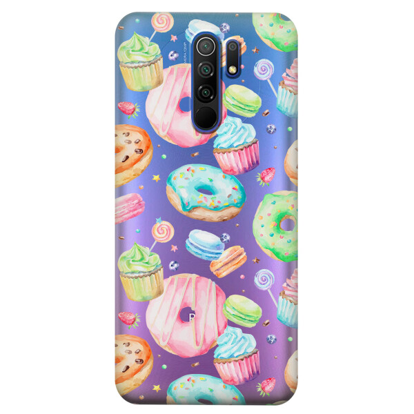 

Прозрачный силиконовый чехол iSwag для Xiaomi Redmi 9 с рисунком - Пончики (KS3680)