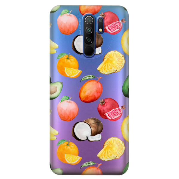 

Прозрачный силиконовый чехол iSwag для Xiaomi Redmi 9 с рисунком - Фрукты (KS3681)