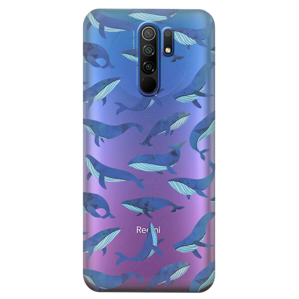 

Прозрачный силиконовый чехол iSwag для Xiaomi Redmi 9 с рисунком - Киты (KS3684)