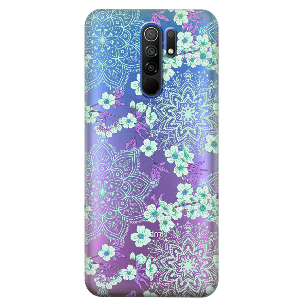 

Прозрачный силиконовый чехол iSwag для Xiaomi Redmi 9 с рисунком - Цветочная мандала (KS3687)
