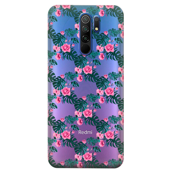 

Прозрачный силиконовый чехол iSwag для Xiaomi Redmi 9 с рисунком - Цветочная лиана (KS3693)